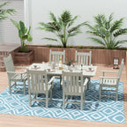 Ensemble de salle à manger d'extérieur Polytrends Laguna en PEHD, toutes saisons, avec table rectangulaire et fauteuils (7 pièces)