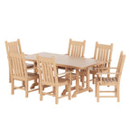 Ensemble de salle à manger d'extérieur Polytrends Laguna en PEHD, toutes saisons, avec table rectangulaire et fauteuils (7 pièces)