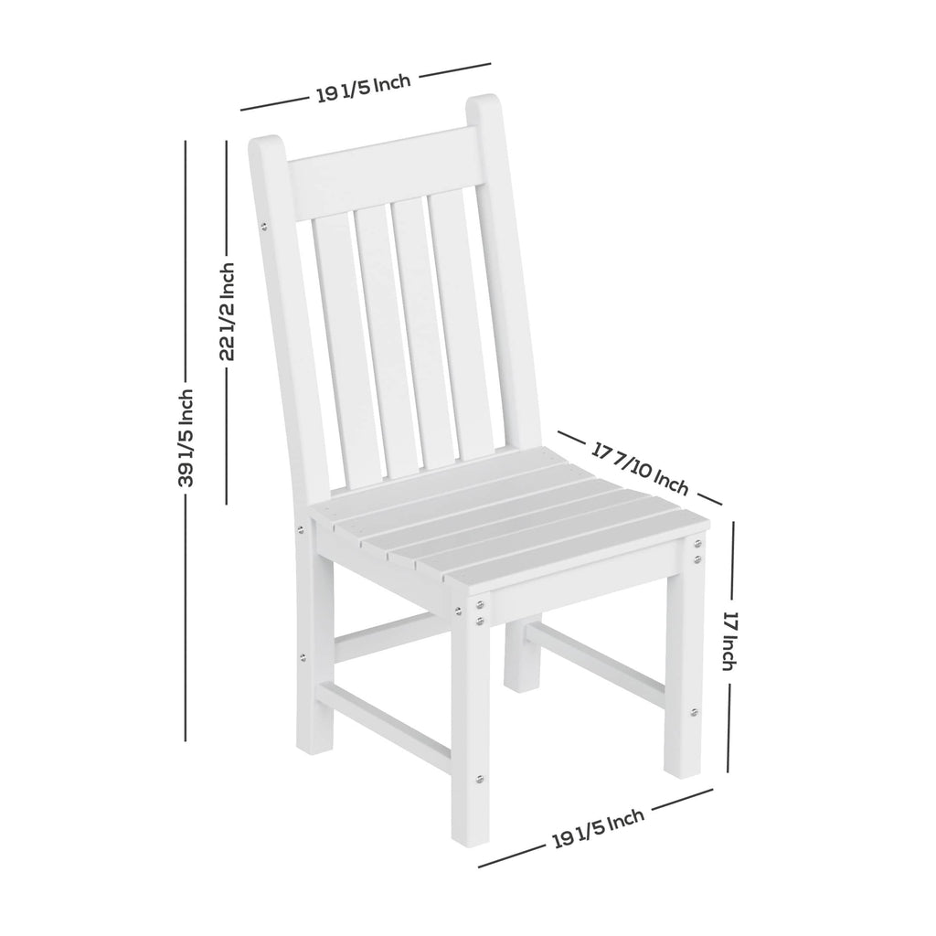 Ensemble de salle à manger d'extérieur Polytrends Laguna en PEHD, toutes saisons, avec table rectangulaire et chaises d'appoint (7 pièces)