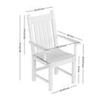 Ensemble de salle à manger d'extérieur Polytrends Laguna en PEHD, toutes saisons, avec table rectangulaire et chaises d'appoint (7 pièces)