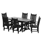 Ensemble de salle à manger d'extérieur Polytrends Laguna en PEHD, toutes saisons, avec table rectangulaire et chaises d'appoint (7 pièces)
