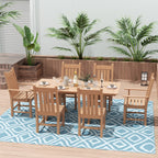 Ensemble de salle à manger d'extérieur Polytrends Laguna en PEHD, toutes saisons, avec table rectangulaire et chaises d'appoint (7 pièces)