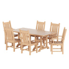 Ensemble de salle à manger d'extérieur Polytrends Laguna en PEHD, toutes saisons, avec table rectangulaire et chaises d'appoint (7 pièces)