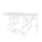 Ensemble de salle à manger d'extérieur Polytrends Laguna en PEHD, toutes saisons, avec table rectangulaire et chaises d'appoint (7 pièces)