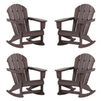 Chaises à bascule d'extérieur Polytrends Laguna en PEHD toutes saisons (lot de 4)