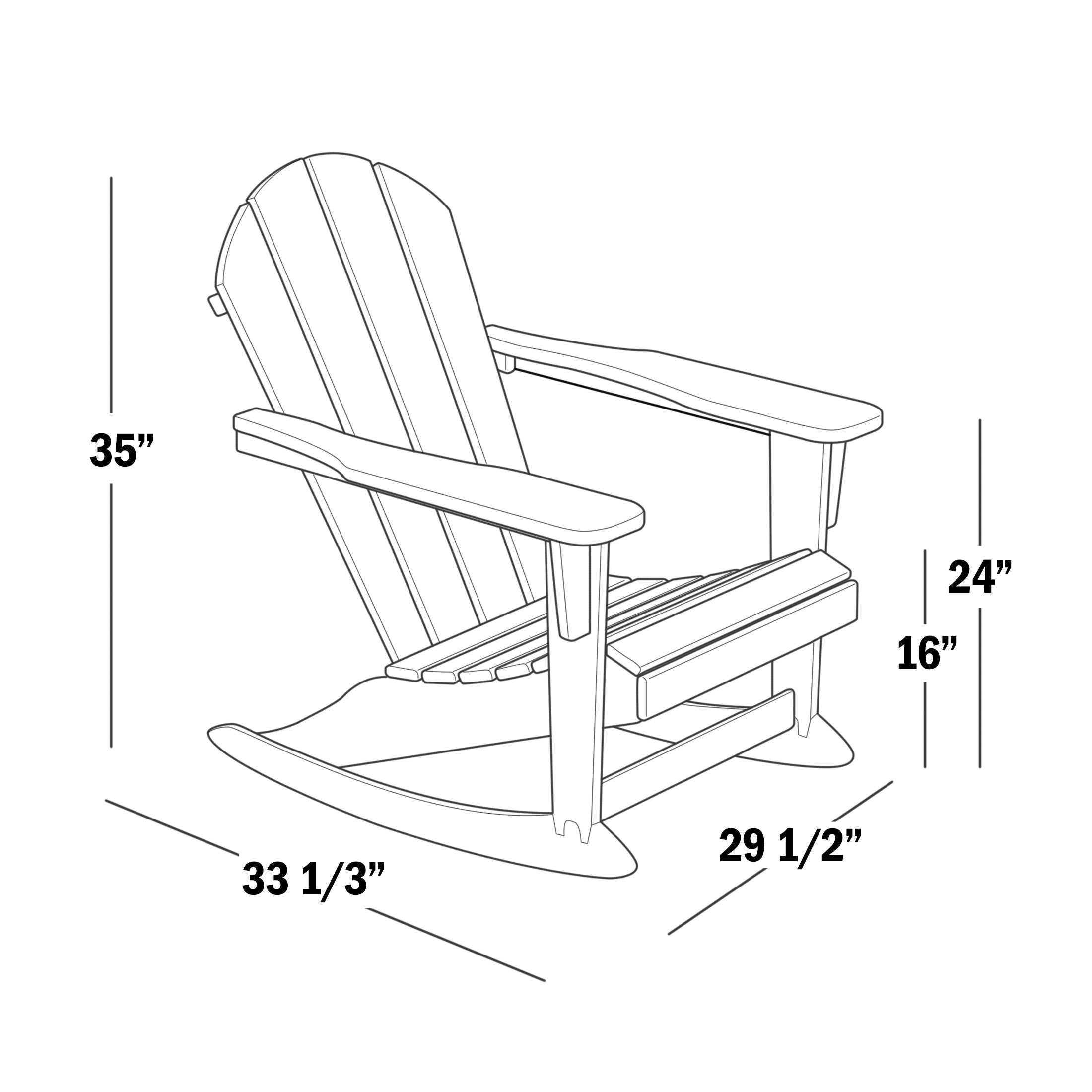 Chaises à bascule d'extérieur Polytrends Laguna en PEHD toutes saisons (lot de 4)