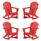 Chaises à bascule d'extérieur Polytrends Laguna en PEHD toutes saisons (lot de 4)