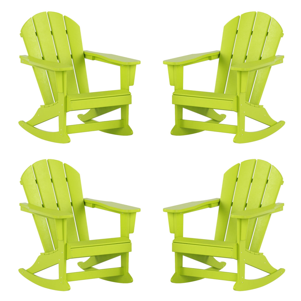 Chaises à bascule d'extérieur Polytrends Laguna en PEHD toutes saisons (lot de 4)