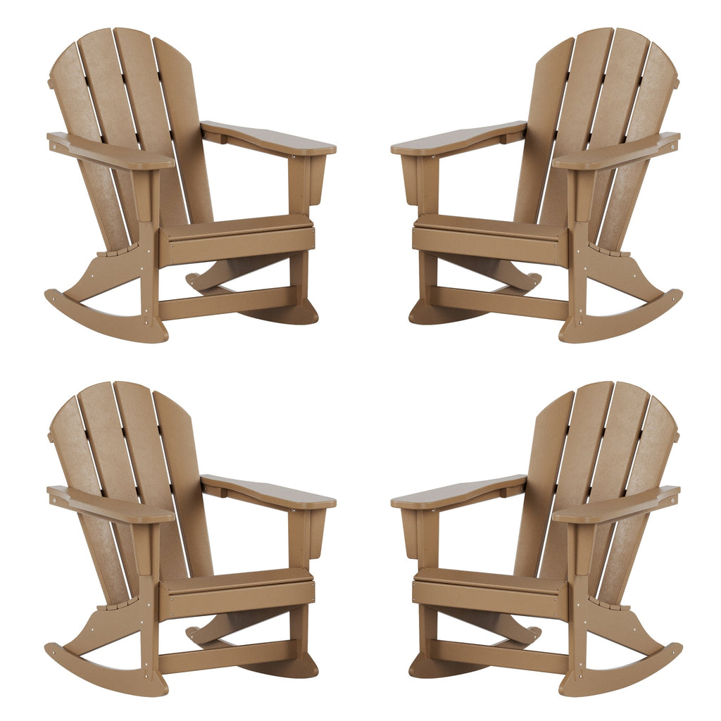 Chaises à bascule d'extérieur Polytrends Laguna en PEHD toutes saisons (lot de 4)