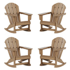 Chaises à bascule d'extérieur Polytrends Laguna en PEHD toutes saisons (lot de 4)