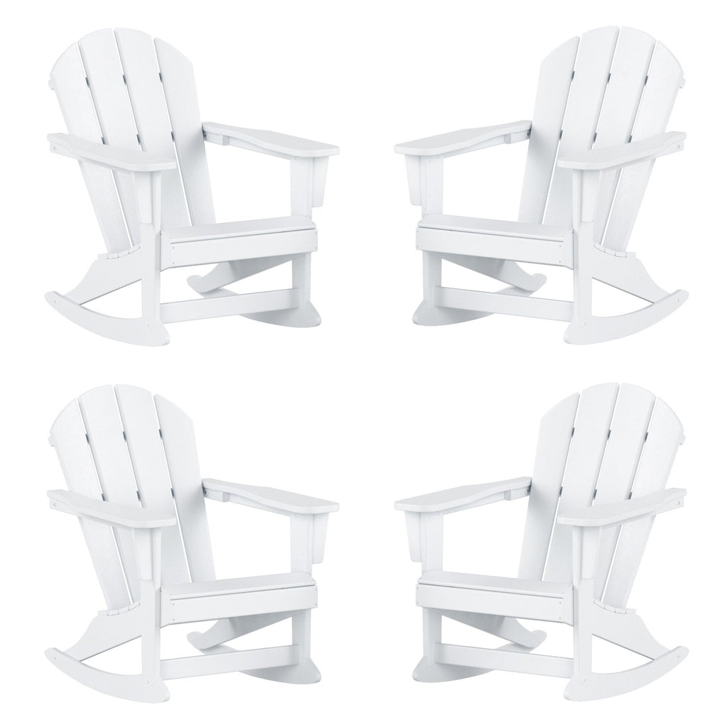 Chaises à bascule d'extérieur Polytrends Laguna en PEHD toutes saisons (lot de 4)