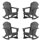 Chaises à bascule d'extérieur Polytrends Laguna en PEHD toutes saisons (lot de 4)