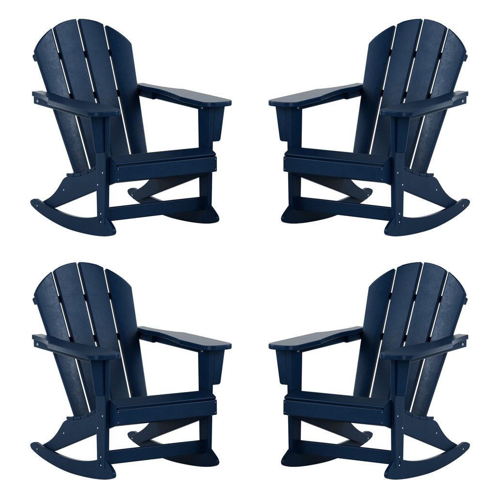 Chaises à bascule d'extérieur Polytrends Laguna en PEHD toutes saisons (lot de 4)