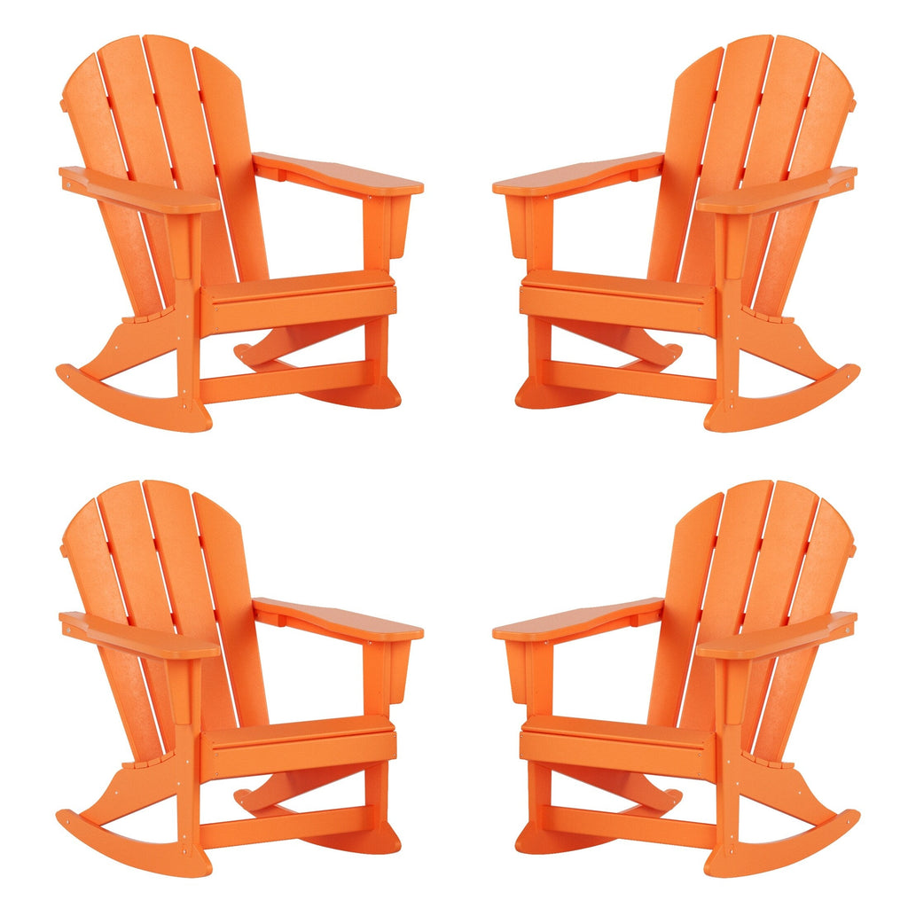 Chaises à bascule d'extérieur Polytrends Laguna en PEHD toutes saisons (lot de 4)