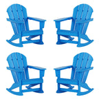 Chaises à bascule d'extérieur Polytrends Laguna en PEHD toutes saisons (lot de 4)