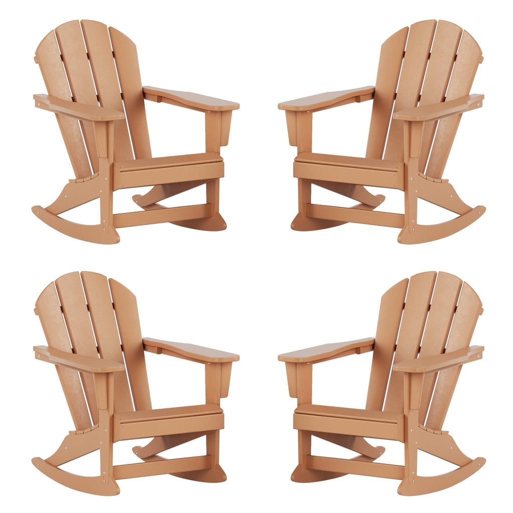 Chaises à bascule d'extérieur Polytrends Laguna en PEHD toutes saisons (lot de 4)