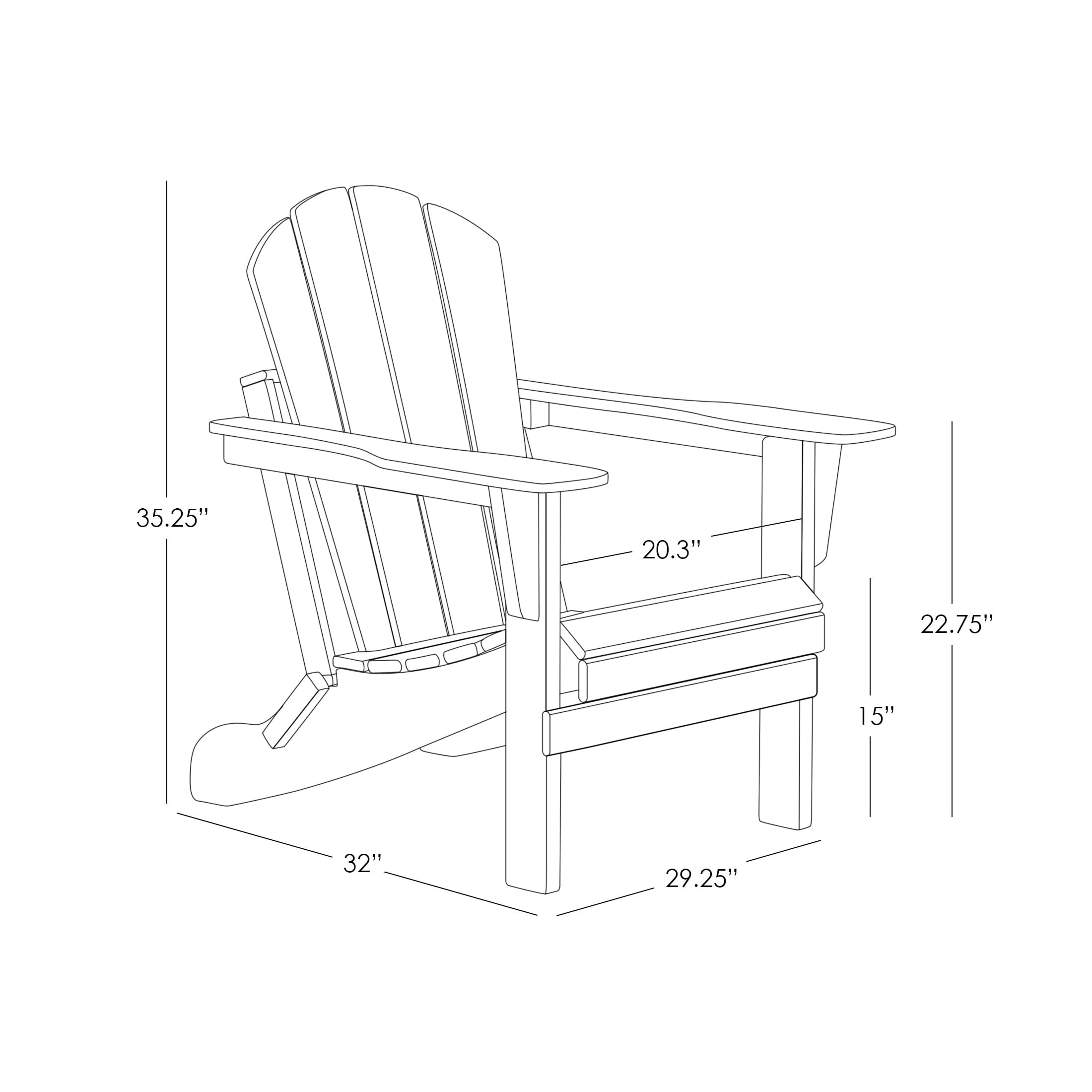 Chaise Adirondack pliable Polytrends Laguna en PEHD, toutes saisons, avec table d'appoint (ensemble de 2 pièces)