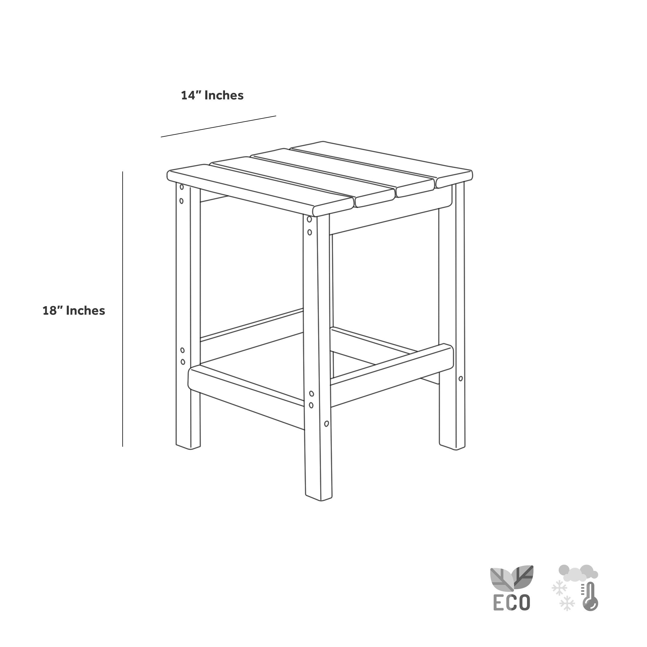Chaise Adirondack pliable Polytrends Laguna en PEHD, toutes saisons, avec table d'appoint (ensemble de 2 pièces)