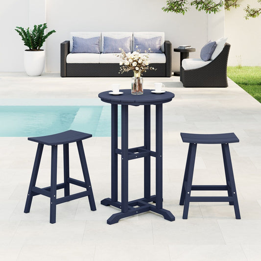 Ensemble de comptoir bistrot Polytrends Laguna en PEHD toutes saisons pour terrasse (3 pièces)