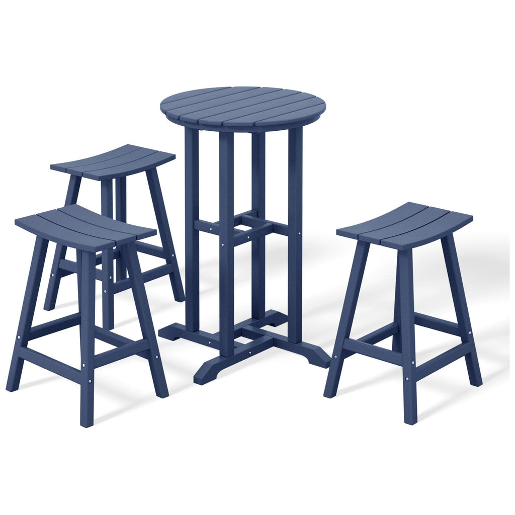 Ensemble de comptoir bistrot Polytrends Laguna en PEHD toutes saisons (4 pièces)
