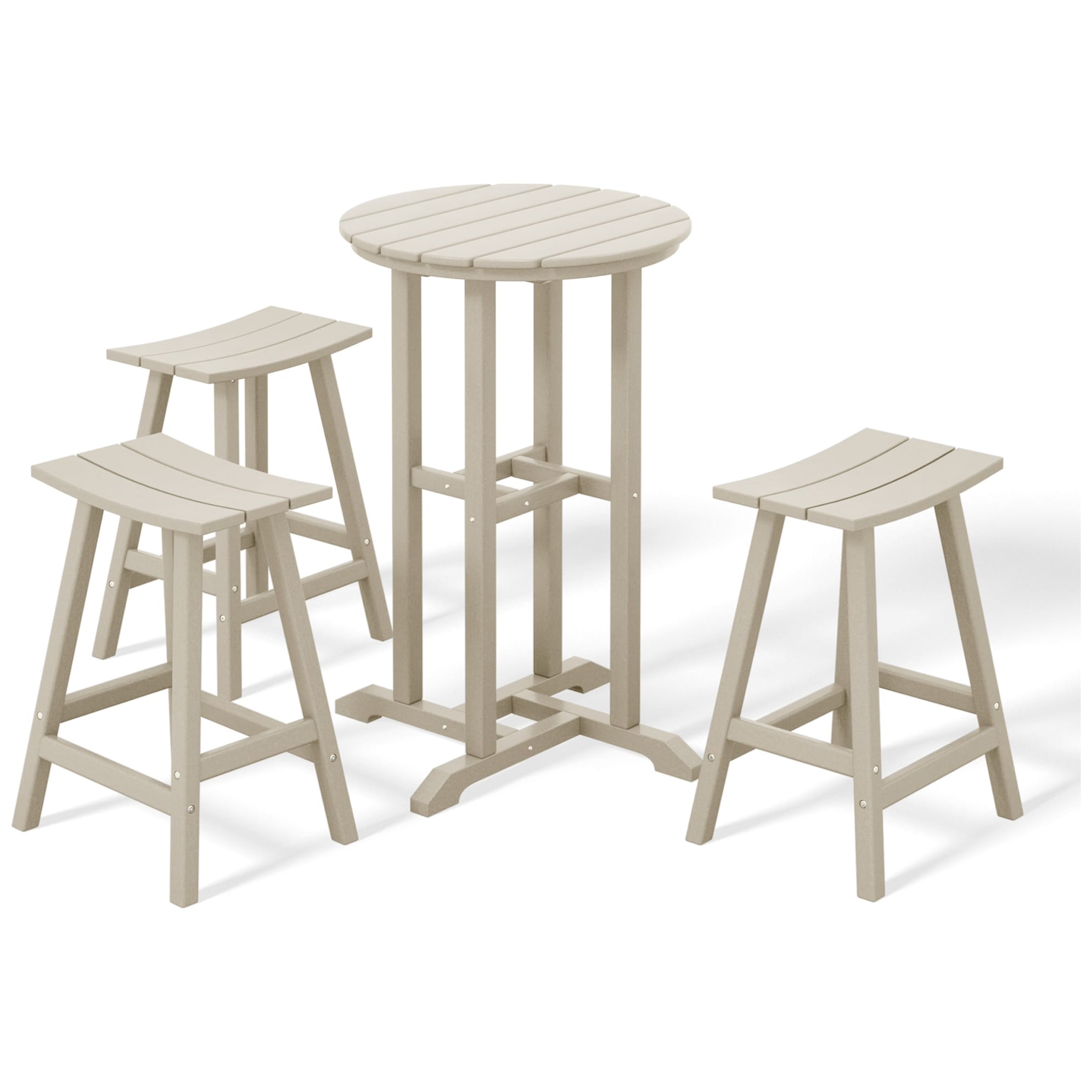 Ensemble de comptoir bistrot Polytrends Laguna en PEHD toutes saisons (4 pièces)