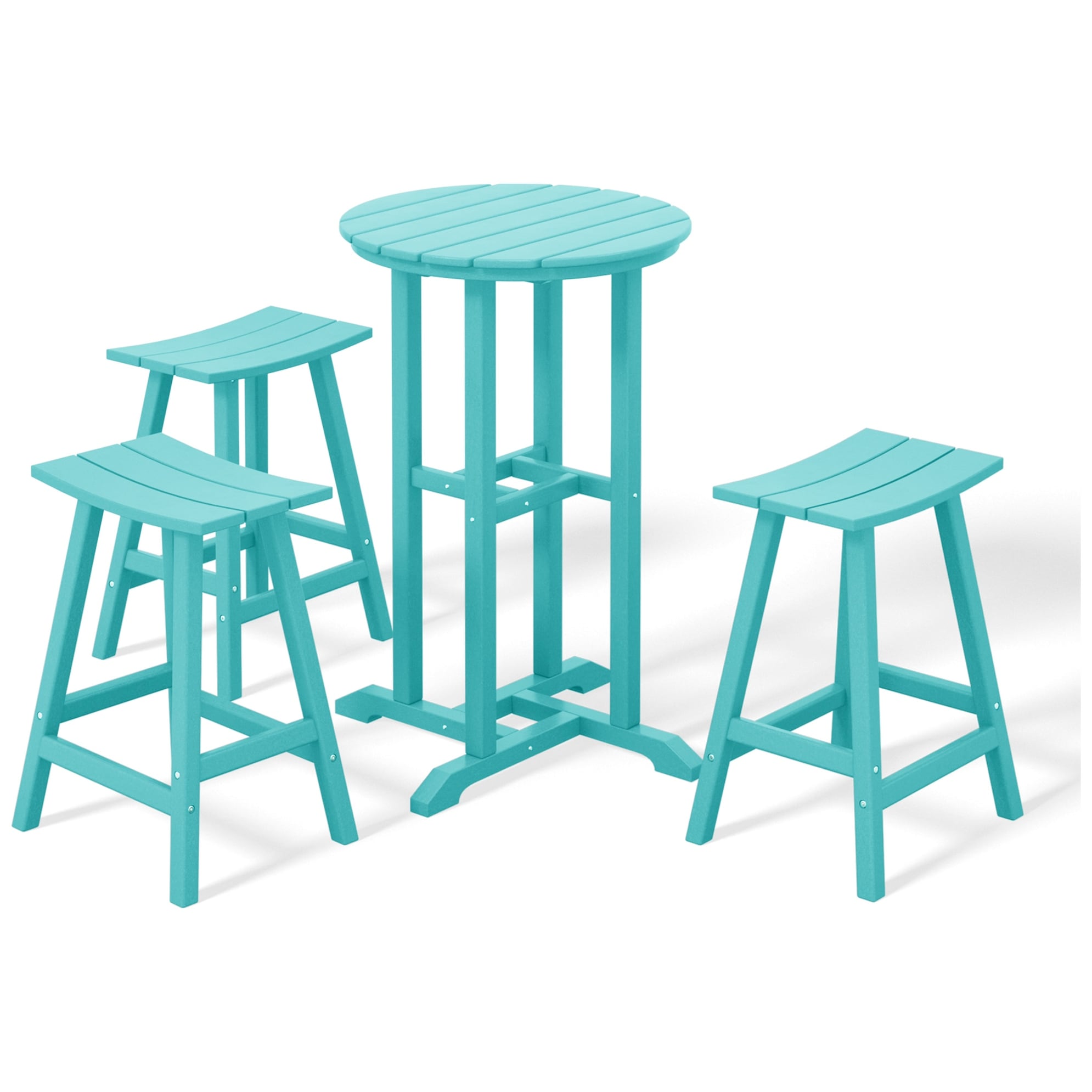Ensemble de comptoir bistrot Polytrends Laguna en PEHD toutes saisons (4 pièces)