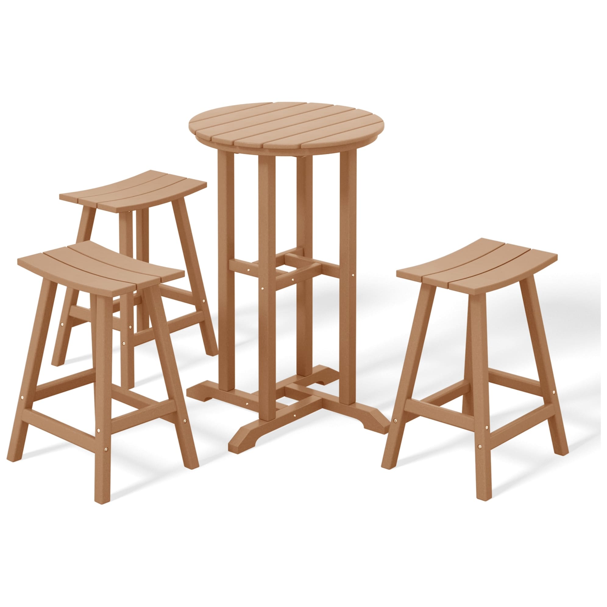 Ensemble de comptoir bistrot Polytrends Laguna en PEHD toutes saisons (4 pièces)