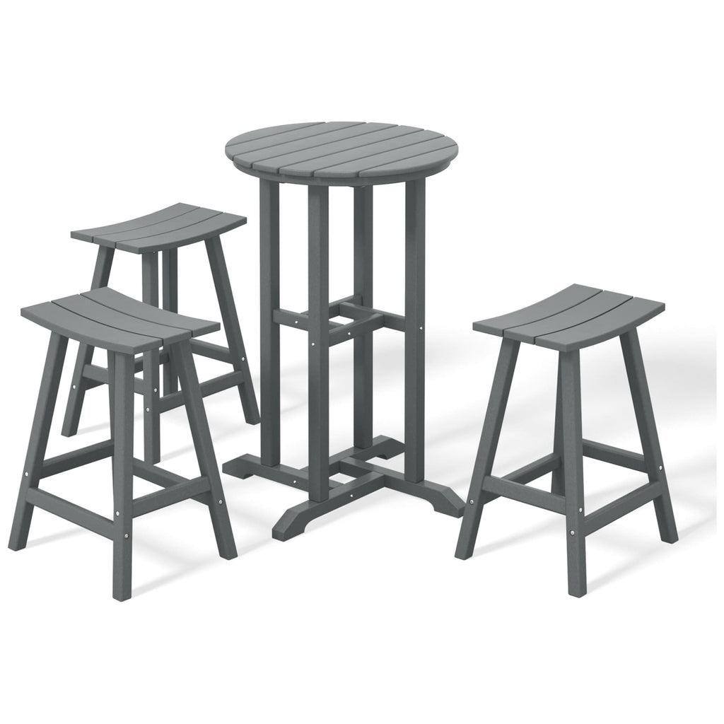 Ensemble de comptoir bistrot Polytrends Laguna en PEHD toutes saisons (4 pièces)