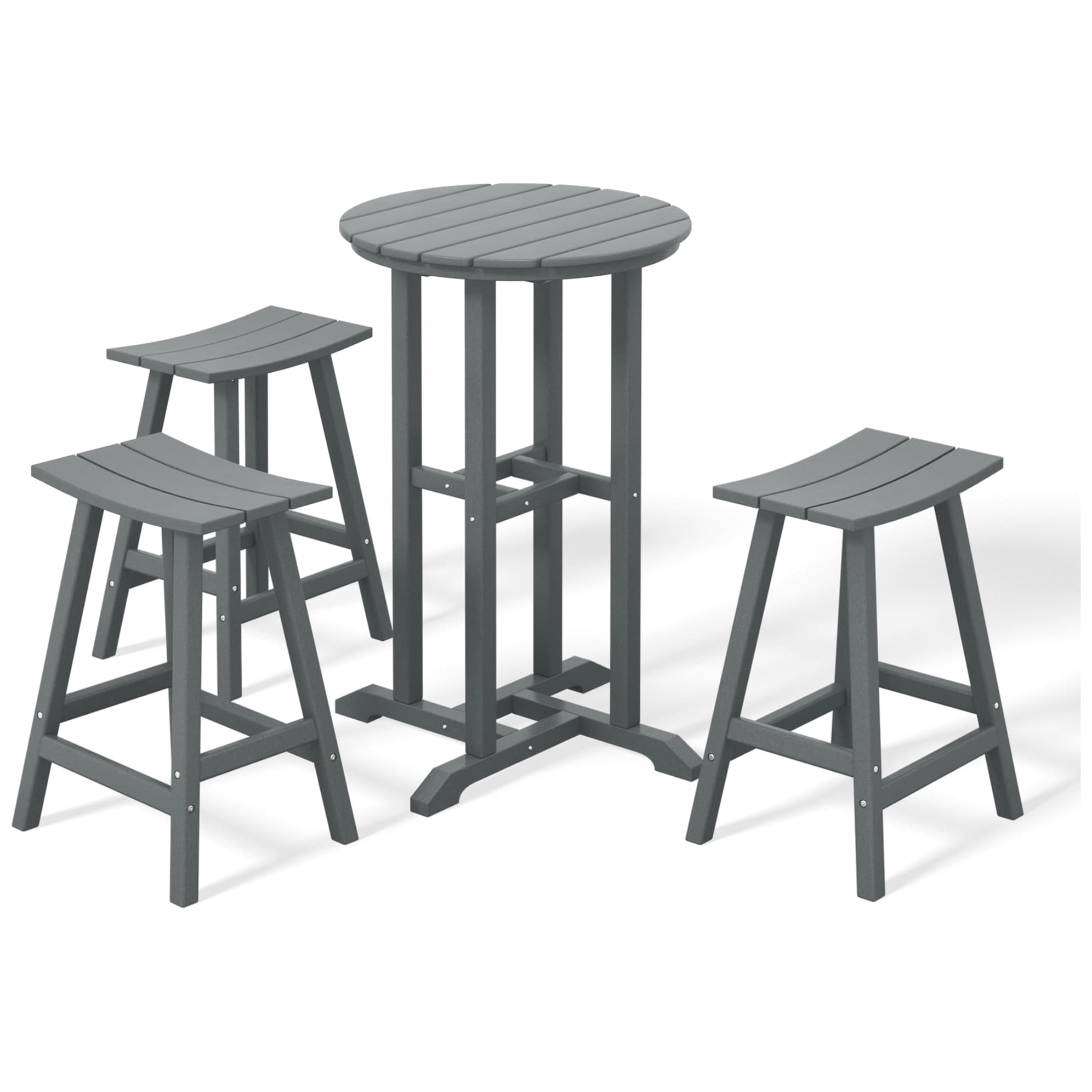 Ensemble de comptoir bistrot Polytrends Laguna en PEHD toutes saisons (4 pièces)