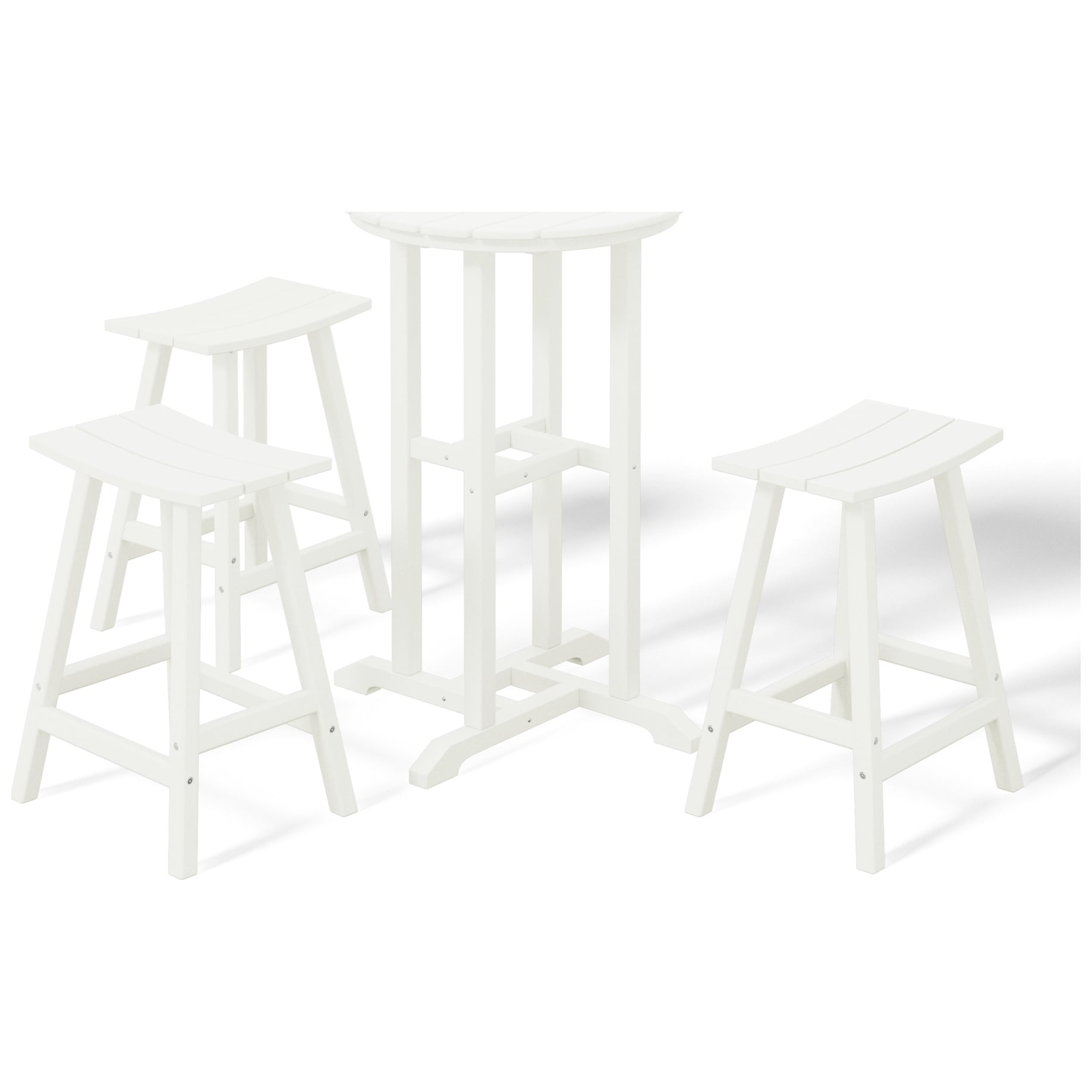 Ensemble de comptoir bistrot Polytrends Laguna en PEHD toutes saisons (4 pièces)