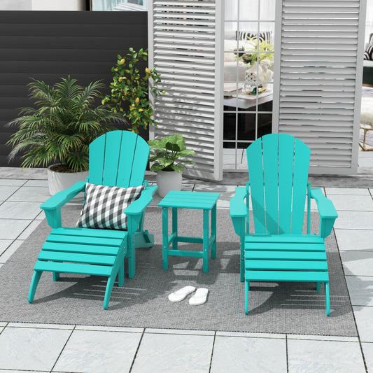 Ensemble de 5 chaises Adirondack pliables Polytrends Laguna en PEHD pour patio extérieur, toutes saisons
