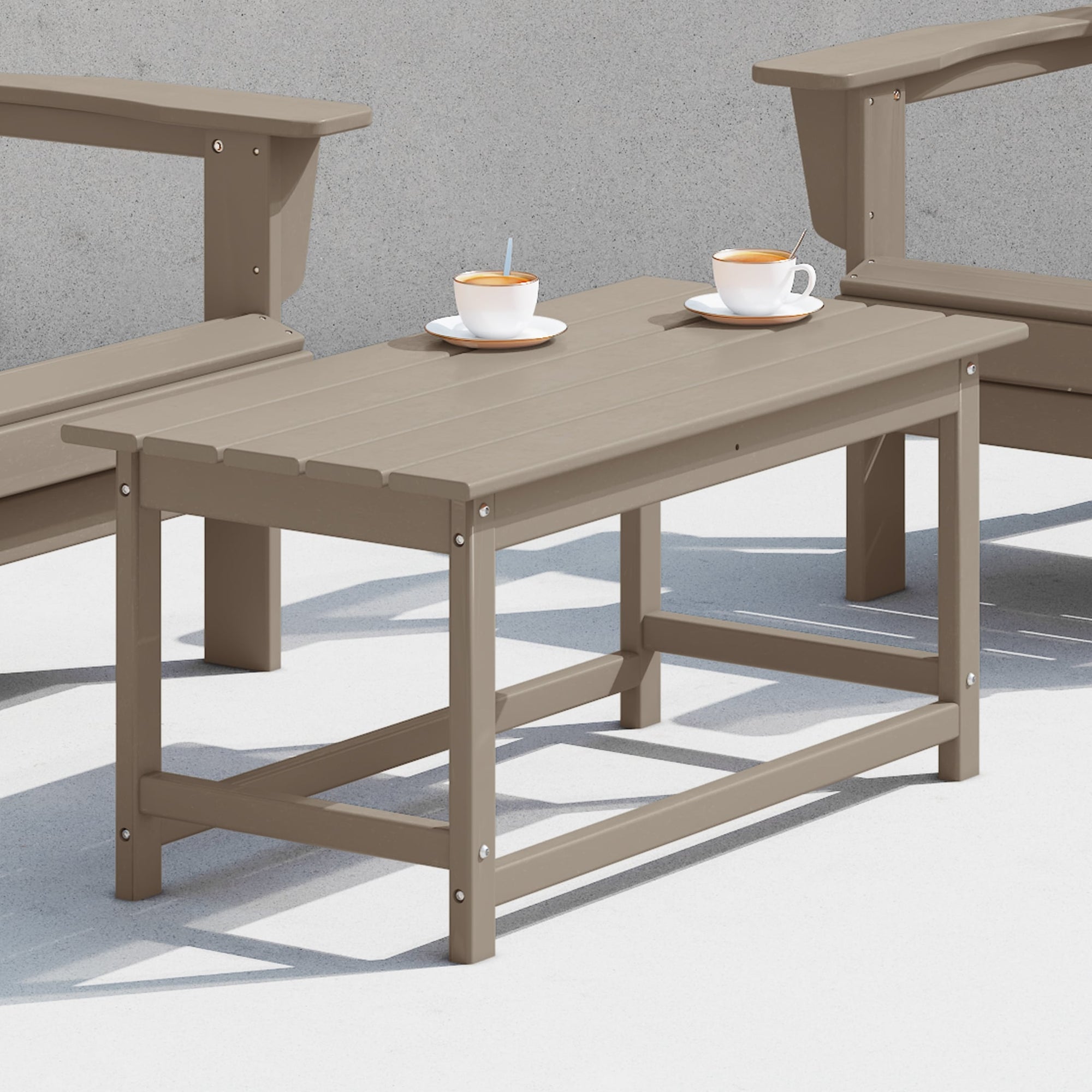 Polytrends Laguna Hdpe All Weather Outdoor Patio Rectangular Coffee Table