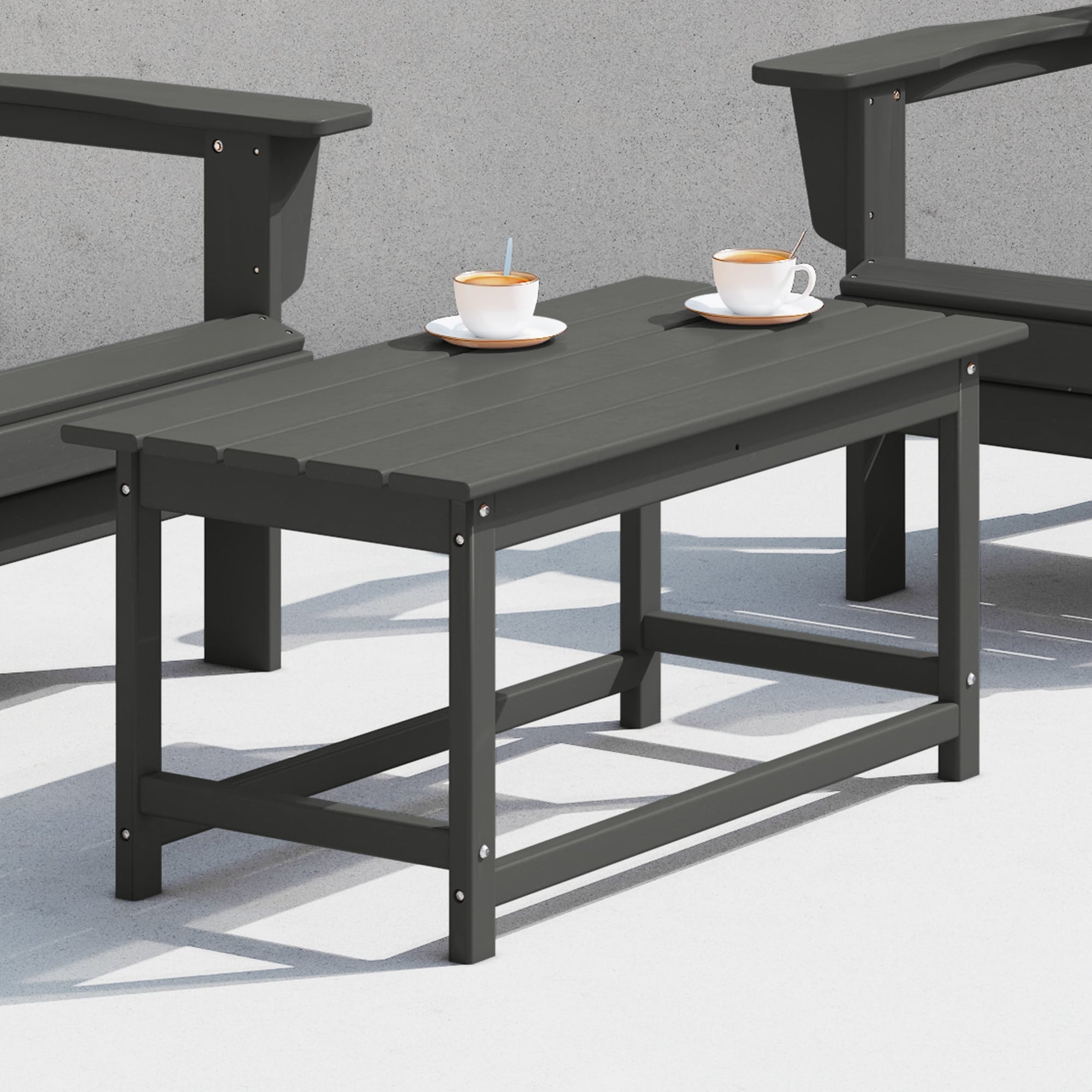 Polytrends Laguna Hdpe All Weather Outdoor Patio Rectangular Coffee Table