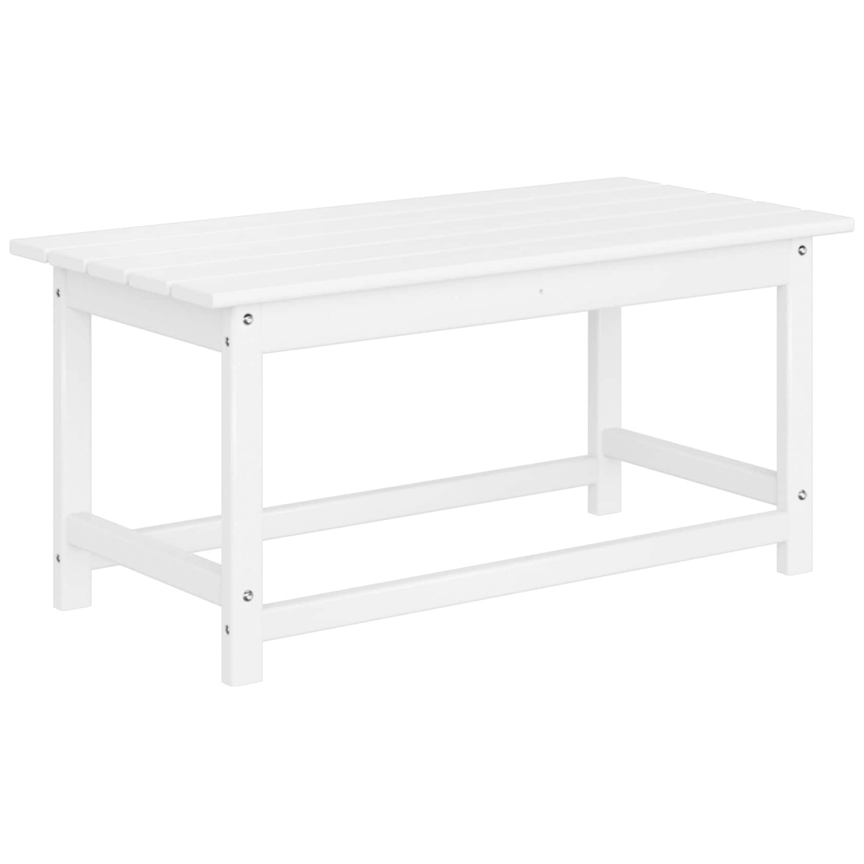 Polytrends Laguna Hdpe All Weather Outdoor Patio Rectangular Coffee Table