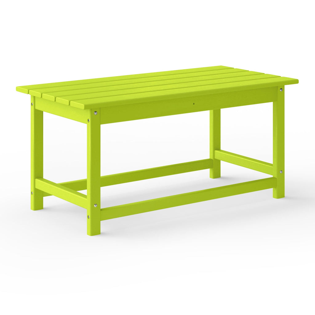 Polytrends Laguna Hdpe All Weather Outdoor Patio Rectangular Coffee Table