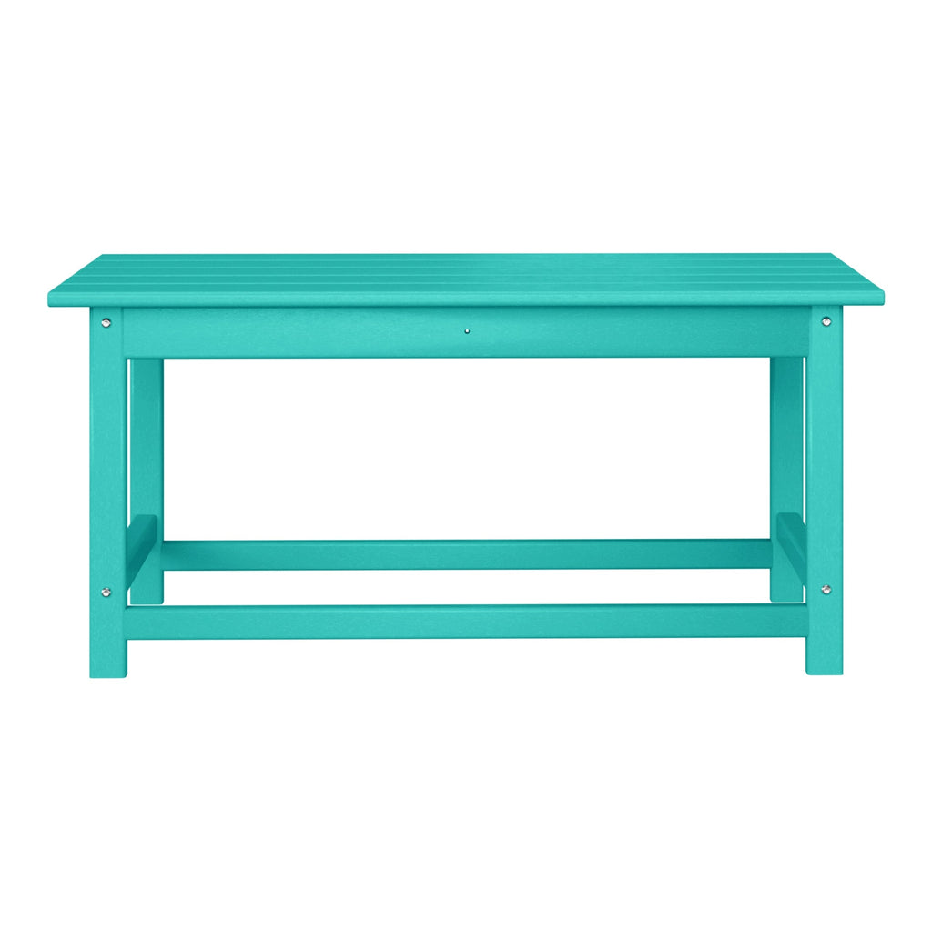 Polytrends Laguna Hdpe All Weather Outdoor Patio Rectangular Coffee Table