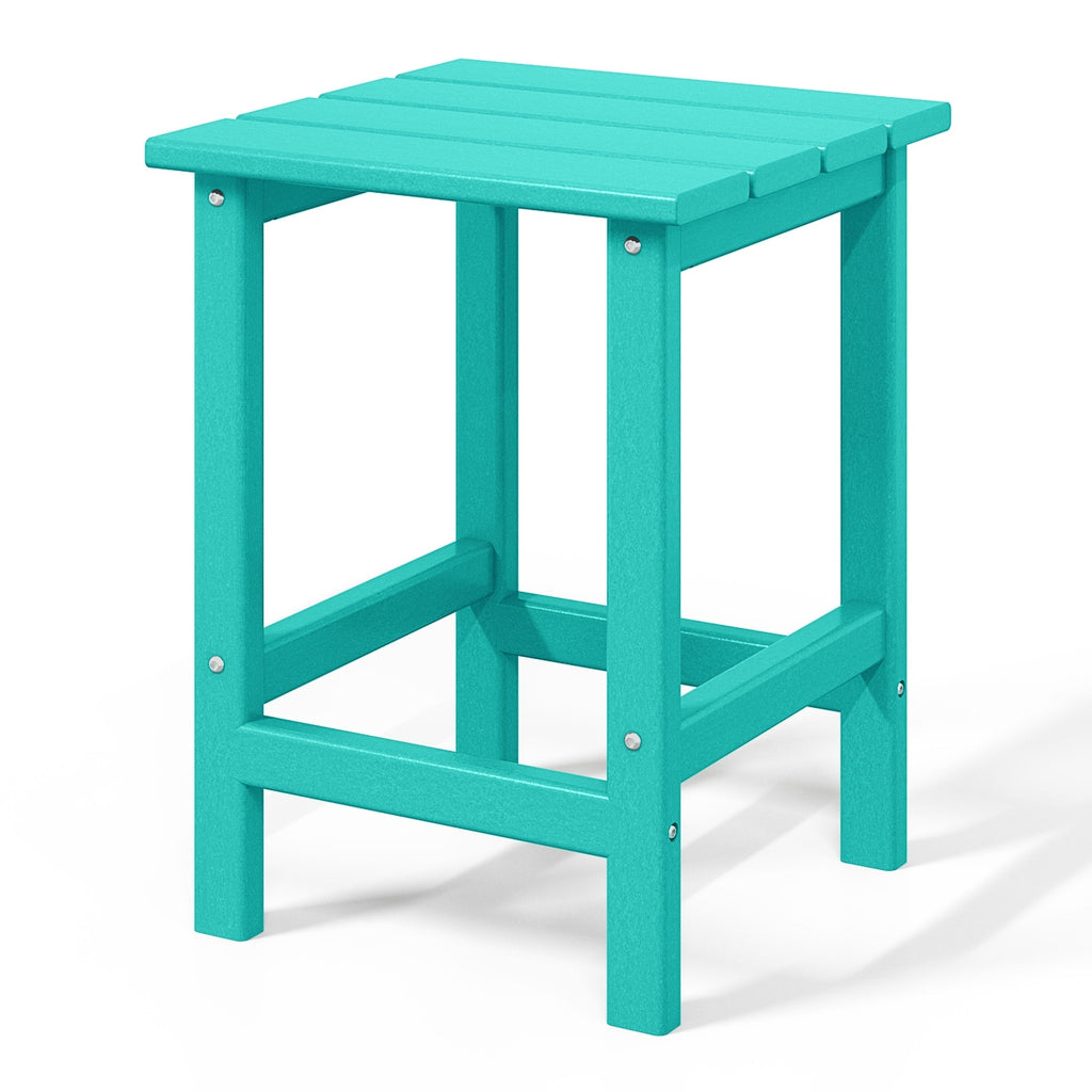 Table d'appoint carrée Polytrends Laguna en PEHD, résistante aux intempéries, pour terrasse