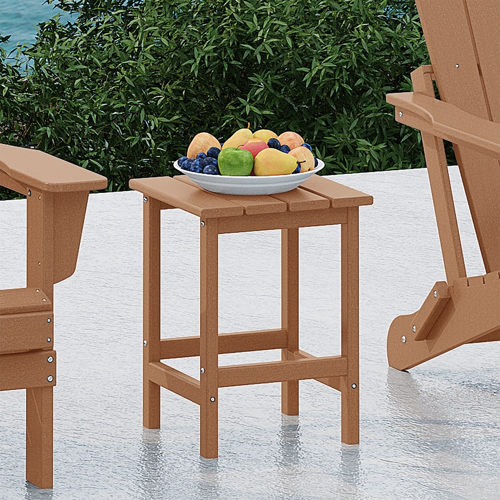 Polytrends Laguna Hdpe All Weather Outdoor Patio Square Side Table