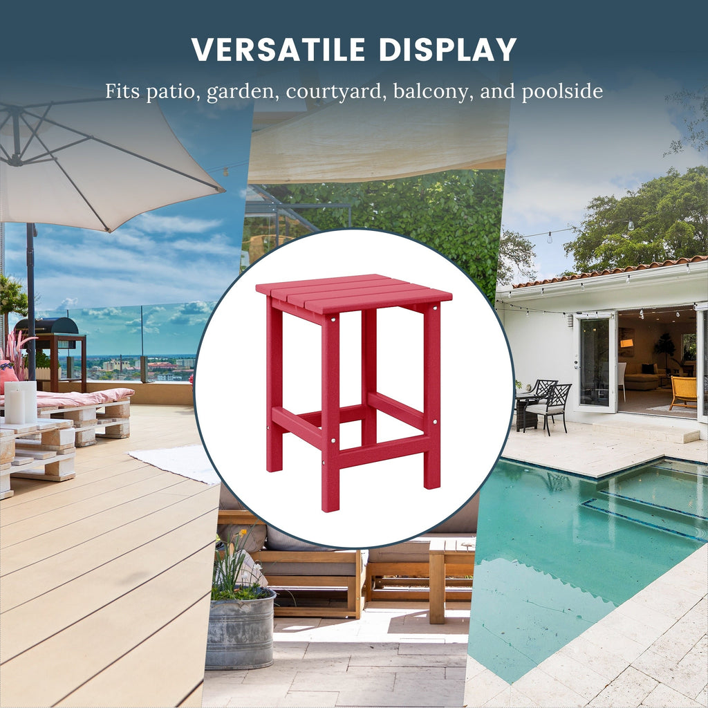 Table d'appoint carrée Polytrends Laguna en PEHD, résistante aux intempéries, pour terrasse