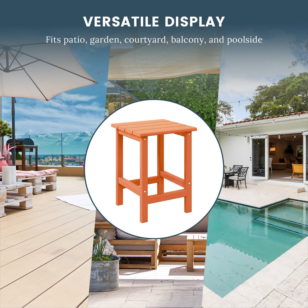 Table d'appoint carrée Polytrends Laguna en PEHD, résistante aux intempéries, pour terrasse