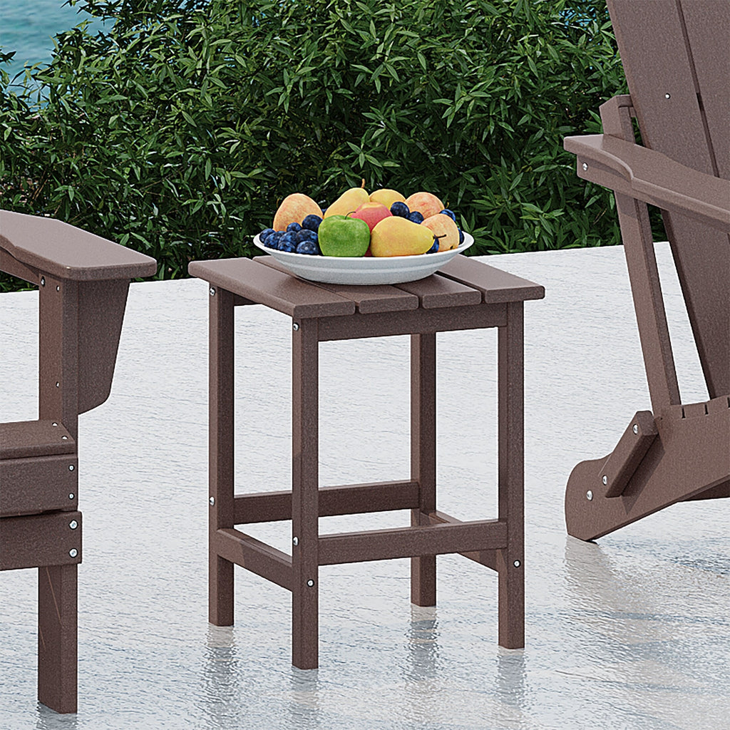Table d'appoint carrée Polytrends Laguna en PEHD, résistante aux intempéries, pour terrasse