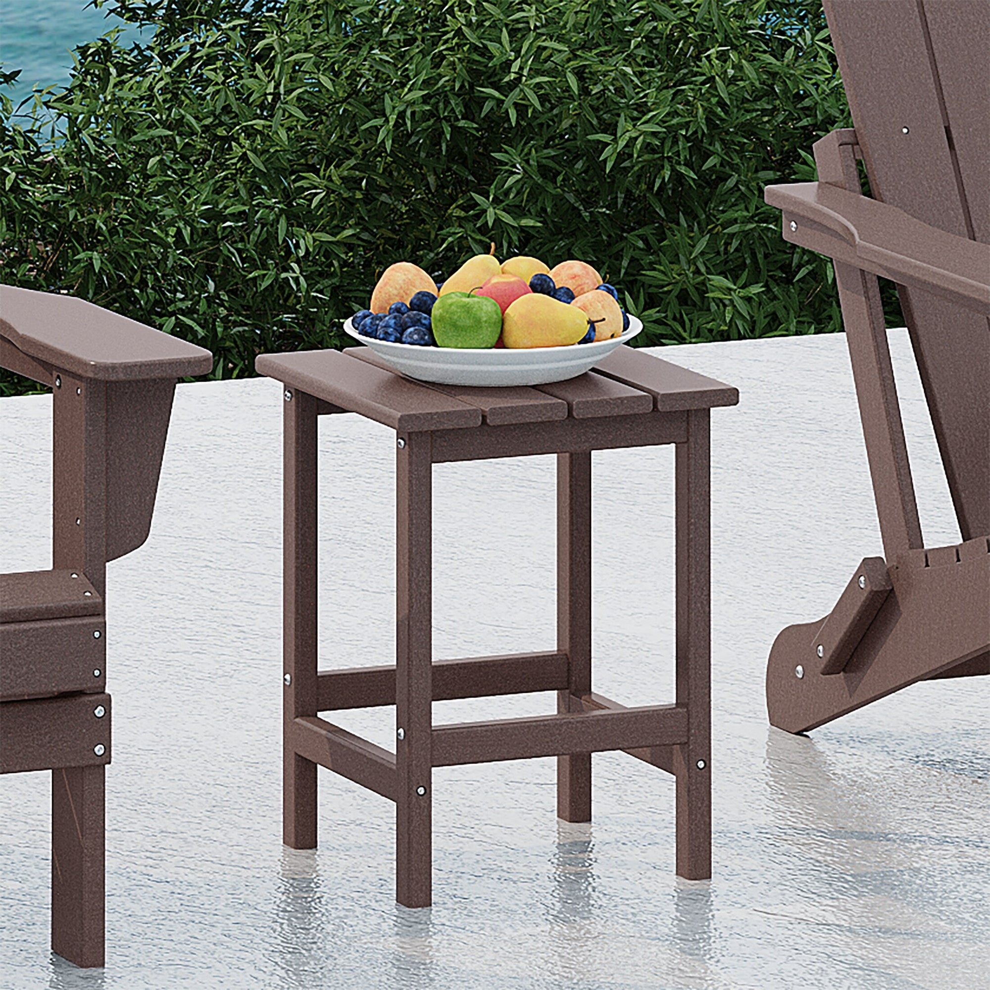 Polytrends Laguna Hdpe All Weather Outdoor Patio Square Side Table