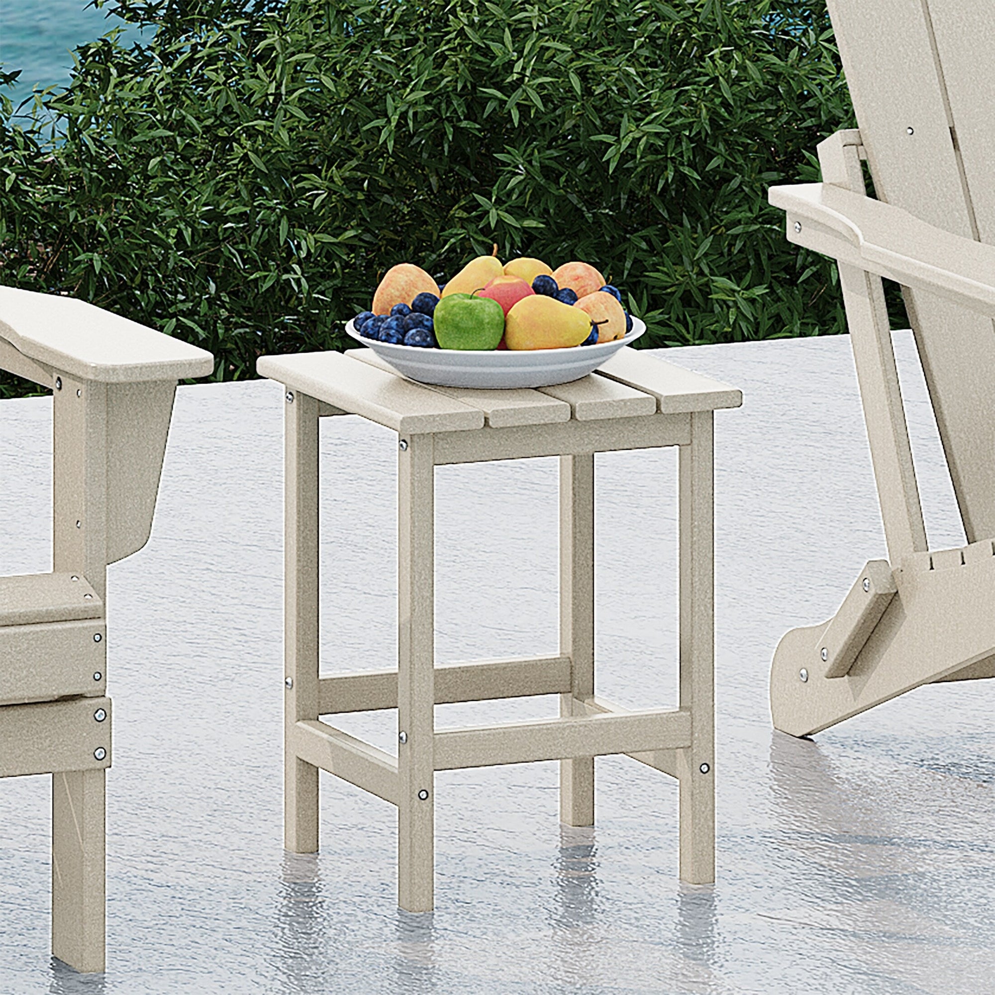 Polytrends Laguna Hdpe All Weather Outdoor Patio Square Side Table