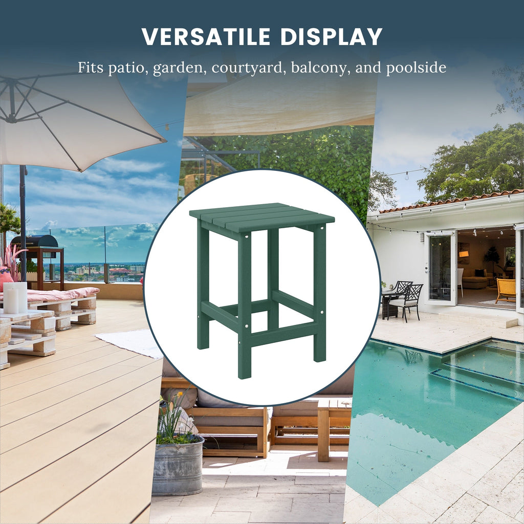 Table d'appoint carrée Polytrends Laguna en PEHD, résistante aux intempéries, pour terrasse