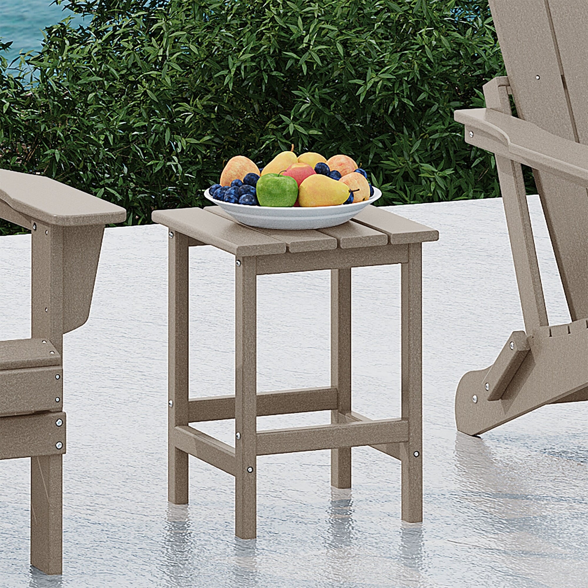 Polytrends Laguna Hdpe All Weather Outdoor Patio Square Side Table