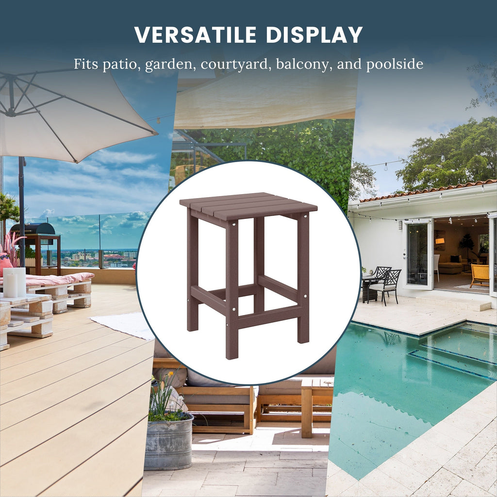 Table d'appoint carrée Polytrends Laguna en PEHD, résistante aux intempéries, pour terrasse