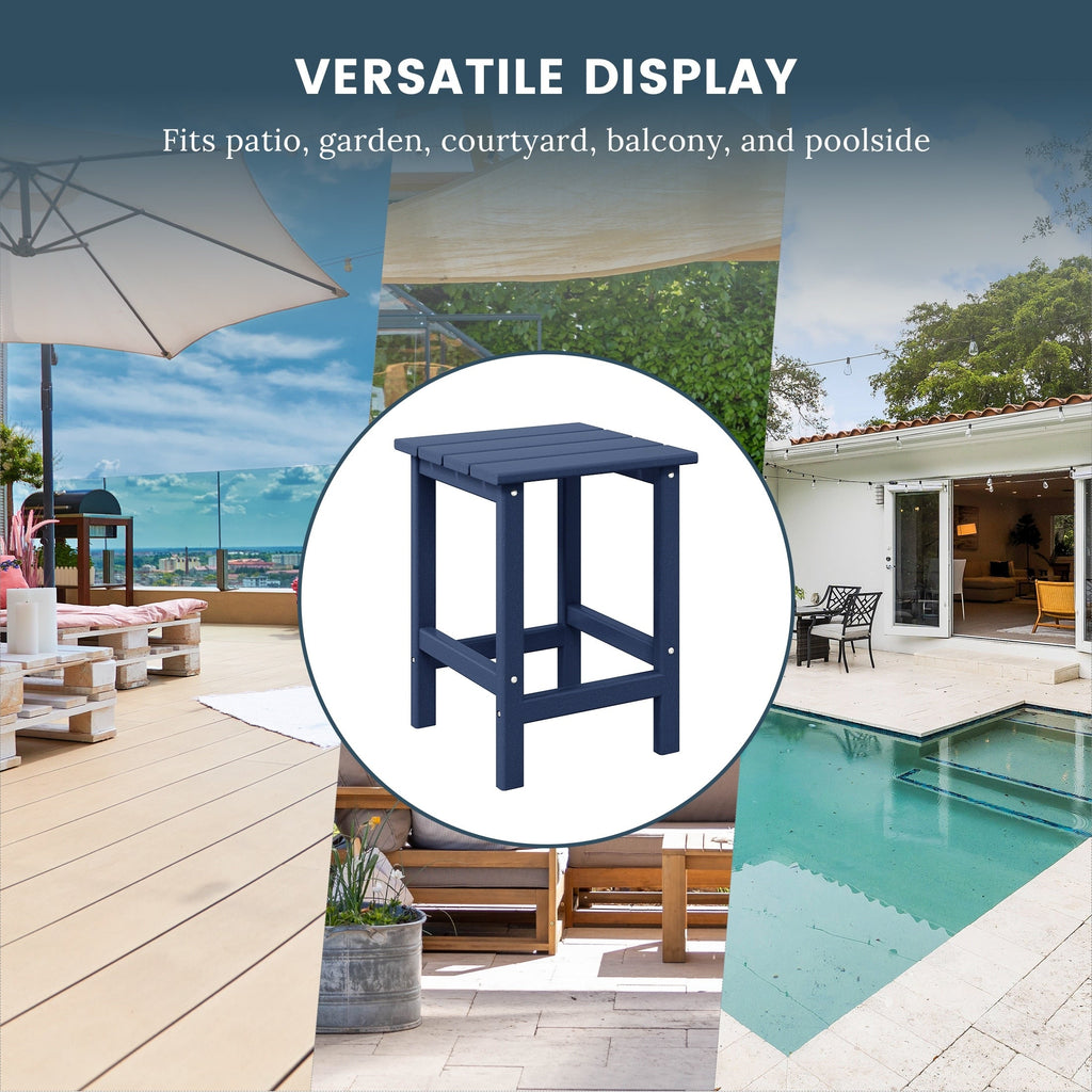 Table d'appoint carrée Polytrends Laguna en PEHD, résistante aux intempéries, pour terrasse