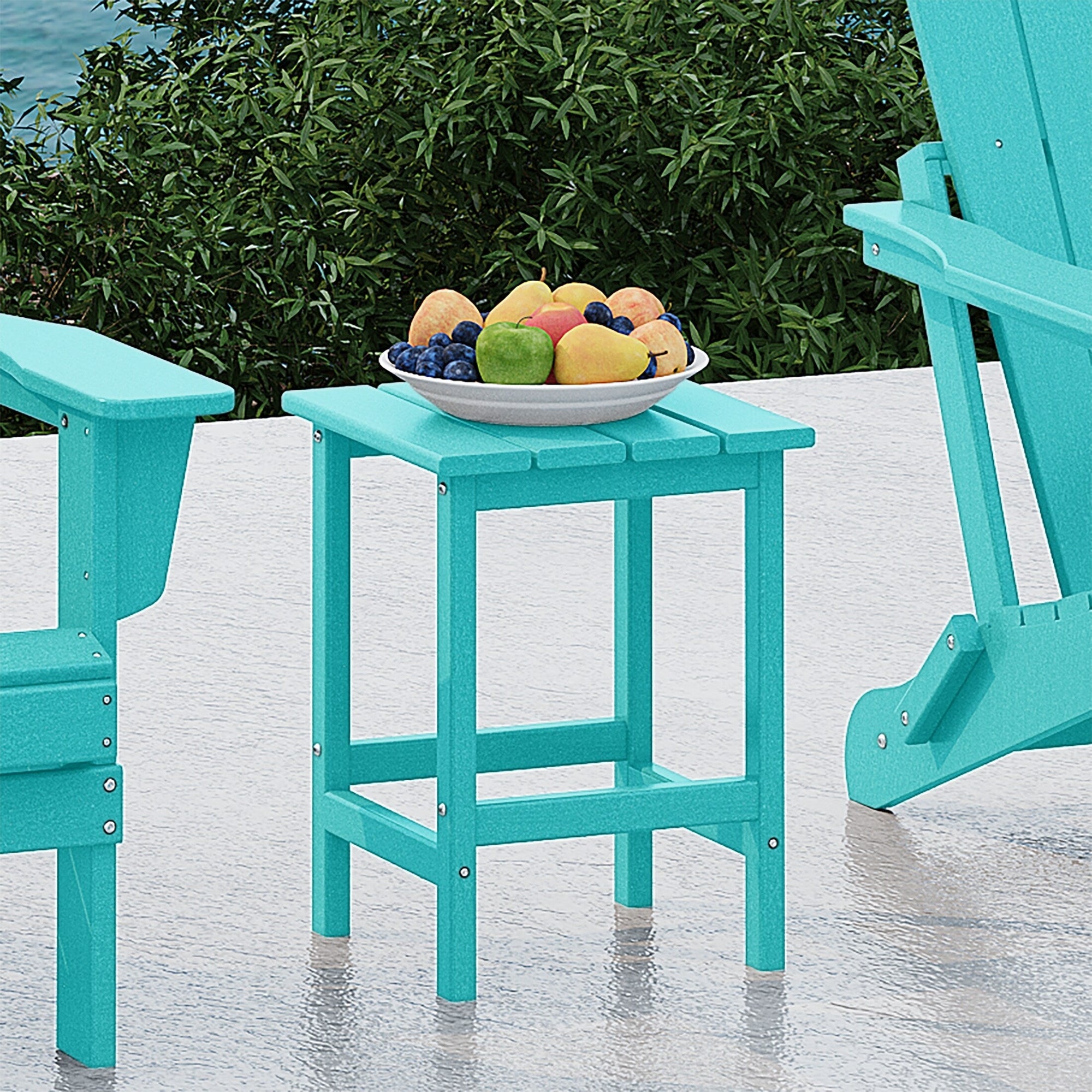 Polytrends Laguna Hdpe All Weather Outdoor Patio Square Side Table