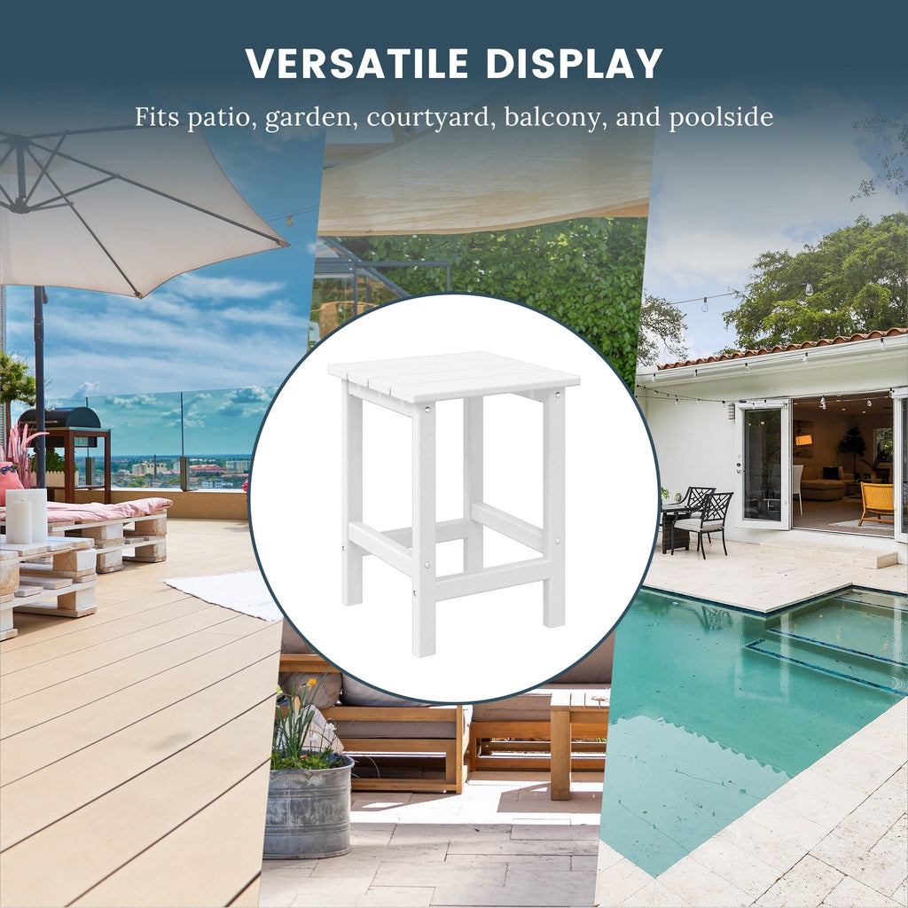 Table d'appoint carrée Polytrends Laguna en PEHD, résistante aux intempéries, pour terrasse
