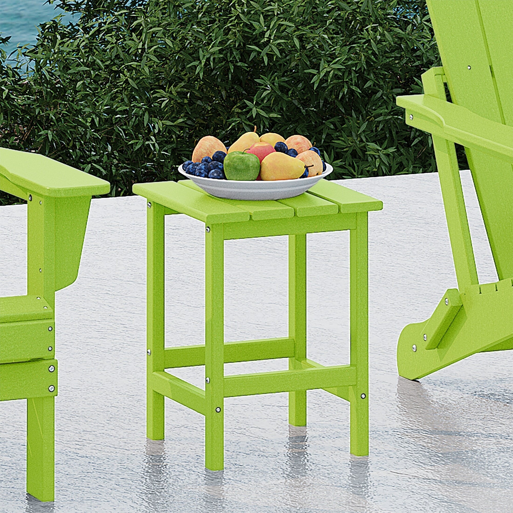 Polytrends Laguna Hdpe All Weather Outdoor Patio Square Side Table